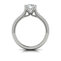 14K White Gold Round Diamond Vintage Engagement Ring
