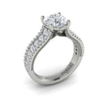 14K White Gold Round Diamond Vintage Engagement Ring