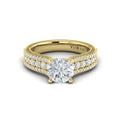 18kt Yellow Gold Modern Vintage Round Diamond Ring