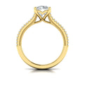 18kt Yellow Gold Modern Vintage Round Diamond Ring