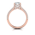 14kt Rose Gold Cathedral Diamond Engagement Ring
