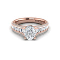 14kt Rose Gold Oval Diamond Cathedral Engagement Ring
