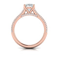 14kt Rose Gold Oval Diamond Cathedral Engagement Ring