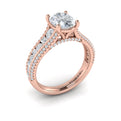 14kt Rose Gold Oval Diamond Cathedral Engagement Ring