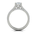14K White Gold Oval Diamond Cathedral Engagement Ring