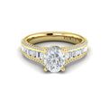 14kt Yellow Gold Oval Diamond Cathedral Engagement Ring