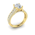 14kt Yellow Gold Oval Diamond Cathedral Engagement Ring