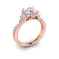 14kt Rose Gold Vine Twist Diamond Engagement Ring