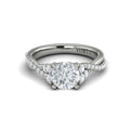 14K White Gold Botanical Diamond Engagement Ring