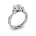 14K White Gold Botanical Diamond Engagement Ring