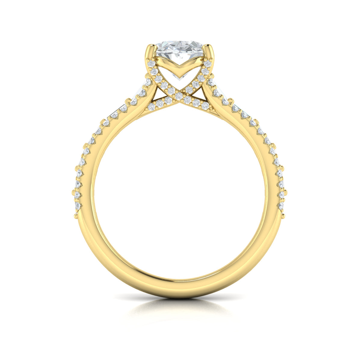14kt Yellow Gold Oval & Emerald Cut Diamond Ring