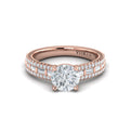 14kt Rose Gold Round Diamond Cathedral Engagement Ring