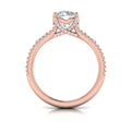 14kt Rose Gold Round Diamond Cathedral Engagement Ring
