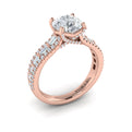 14kt Rose Gold Round Diamond Cathedral Engagement Ring