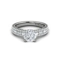 14K White Gold Multi-Cut Diamond Cathedral Ring