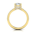 18kt Yellow Gold Round Diamond Cathedral Engagement Ring