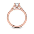 14kt Rose Gold Oval Diamond Vine Engagement Ring