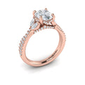 14kt Rose Gold Oval Diamond Vine Engagement Ring