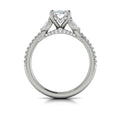 14K White Gold Oval Diamond Vine Engagement Ring