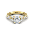 14kt Yellow Gold Oval Diamond Vine Engagement Ring