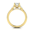 14kt Yellow Gold Oval Diamond Vine Engagement Ring