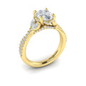 14kt Yellow Gold Oval Diamond Vine Engagement Ring