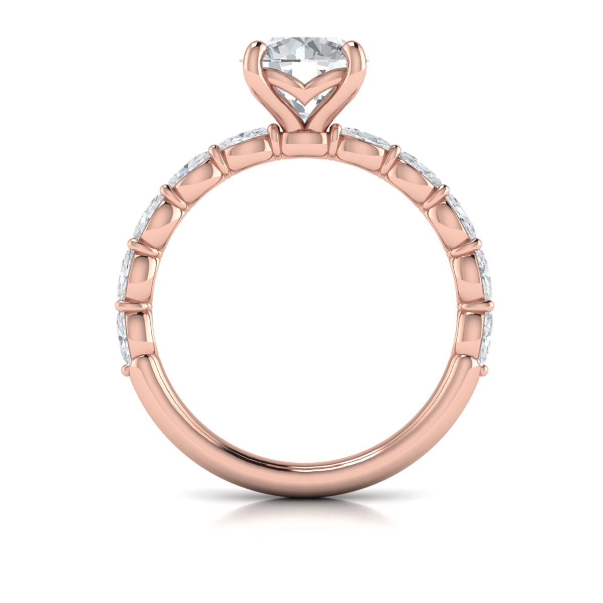 14kt Rose Gold Round Diamond Womens Engagement Ring