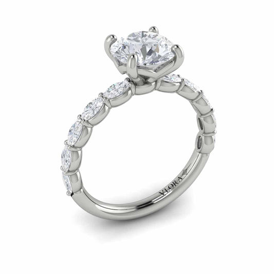 14K White Gold Round Diamond Classic Engagement Ring