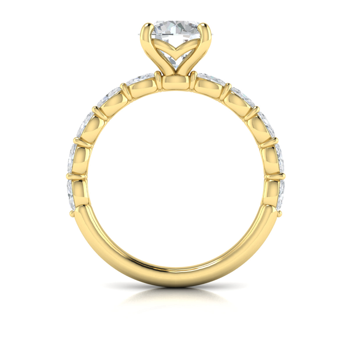 14kt Yellow Gold Round Diamond Womens Engagement Ring