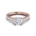 18kt Rose Gold Round Diamond Cathedral Engagement Ring