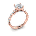 18kt Rose Gold Round Diamond Cathedral Engagement Ring
