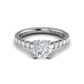 14K White Gold Round Diamond Cathedral Engagement Ring