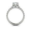 14K White Gold Round Diamond Cathedral Engagement Ring