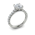 14K White Gold Round Diamond Cathedral Engagement Ring