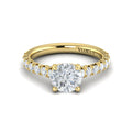 18kt Yellow Gold Round Diamond Cathedral Engagement Ring