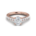 18kt Rose Gold Oval Diamond Vintage Engagement Ring