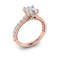 18kt Rose Gold Oval Diamond Vintage Engagement Ring