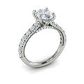 14K White Gold Oval Diamond Hidden Halo Engagement Ring