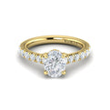 14kt Yellow Gold Oval Diamond Vintage Bridal Ring