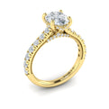 14kt Yellow Gold Oval Diamond Vintage Bridal Ring