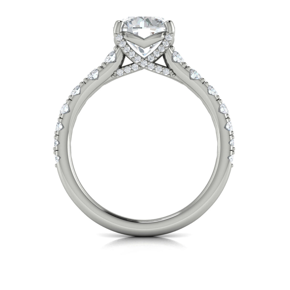 14K White Gold Round Diamond Aspire Engagement Ring