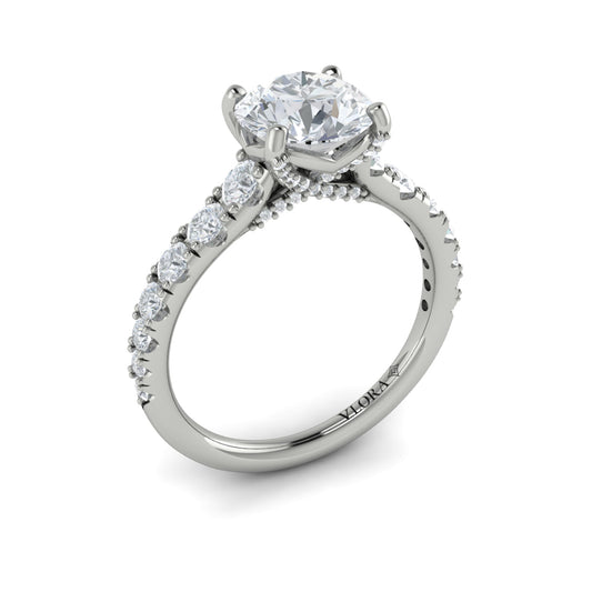 14K White Gold Round Diamond Aspire Engagement Ring