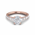 14kt Rose Gold Oval Diamond Hidden Halo Engagement Ring