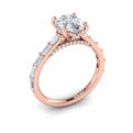 14kt Rose Gold Oval Diamond Hidden Halo Engagement Ring