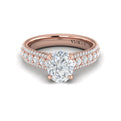 14kt Rose Gold Oval Diamond Cathedral Engagement Ring