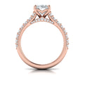 14kt Rose Gold Oval Diamond Cathedral Engagement Ring