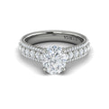14K White Gold Oval Diamond Cathedral Engagement Ring