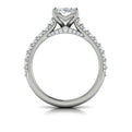14K White Gold Oval Diamond Cathedral Engagement Ring