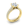 14kt Yellow Gold Oval Diamond Cathedral Engagement Ring