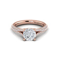 14kt Rose Gold Diamond Cathedral Split Shank Ring